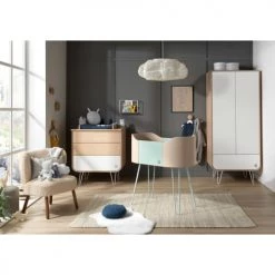 Sauthon Original Lits Bébé Berceau Pieds Métal 96x93x54cm Bleu -Lits bébé Soldes berceau pieds metal 96x93x54cm bleu 3