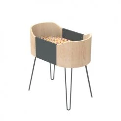 Sauthon Original Lits Bébé Berceau Pieds Métal 96x93x54cm Gris