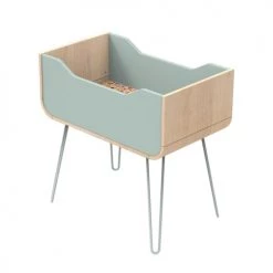 Sauthon Original Lits Bébé Berceau Pieds Métal 97x93x55cm En Bois Bleu