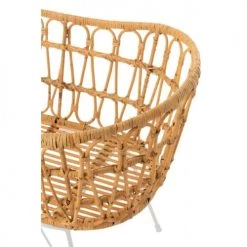 LANADECO Lits Bébé Berceau Rotin Et Métal / Matelas Blanc -Lits bébé Soldes berceau rotin et metal matelas blanc 4