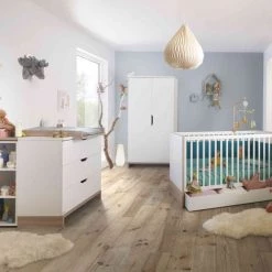 Lits Bébé Chambre Complète Lilo En Bois Chêne Et Blanc Galipette