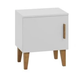 Nateo Concept Tables De Chevet Enfant Chevet 1 Porte Blanc Et Chêne