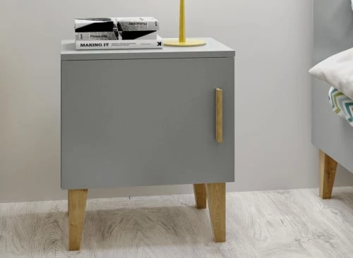 Nateo Concept Tables De Chevet Enfant Chevet 1 Porte Gris Et Chêne 5 Nateo Concept Tables De Chevet Enfant Chevet 1 Porte Gris Et Chêne – Image 3