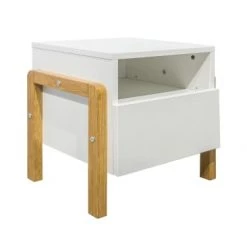 Nateo Concept Tables De Chevet Enfant Chevet 1 Tiroir Blanc Et Chêne