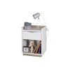 ID Kids Tables De Chevet Enfant Chevet Avec Tiroir Effet Bois Blanc Et Bois -Lits bébé Soldes chevet avec tiroir effet bois blanc et bois