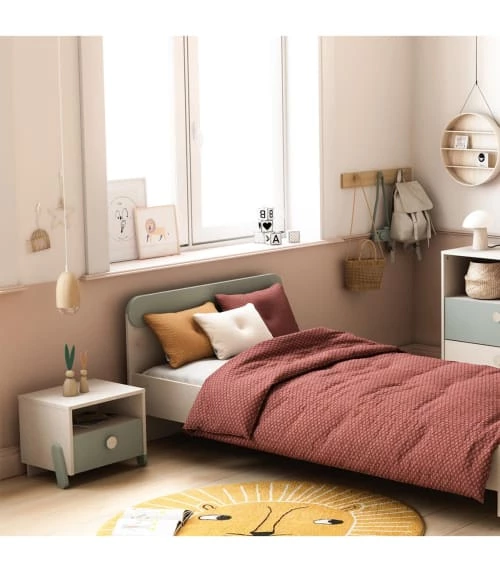 Calicosy Tables De Chevet Enfant Chevet Enfant 1 Tiroir L39,3 Cm - Décor Bois Clair Et Vert De Gris 4 Calicosy Tables De Chevet Enfant Chevet Enfant 1 Tiroir L39,3 Cm - Décor Bois Clair Et Vert De Gris – Image 2