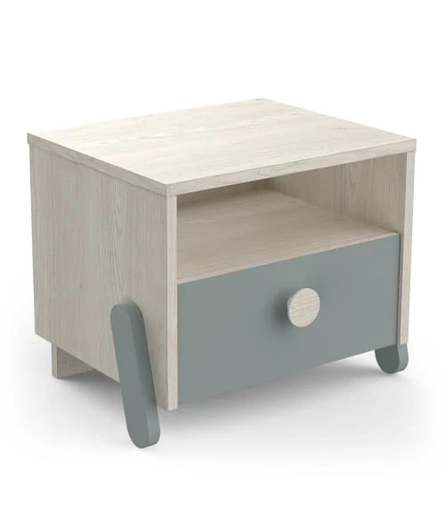 Calicosy Tables De Chevet Enfant Chevet Enfant 1 Tiroir L39,3 Cm - Décor Bois Clair Et Vert De Gris 5 Calicosy Tables De Chevet Enfant Chevet Enfant 1 Tiroir L39,3 Cm - Décor Bois Clair Et Vert De Gris – Image 3