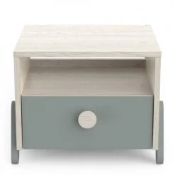 Calicosy Tables De Chevet Enfant Chevet Enfant 1 Tiroir L39,3 Cm - Décor Bois Clair Et Vert De Gris