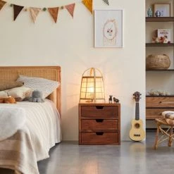 Tikamoon Tables De Chevet Enfant Chevet Enfant En Palissandre Massif 3 Tiroirs