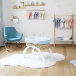 Premiers Moments Lits Bébé Couffin Avec Support Réversible & Habillage Azur En Coton Bio 10 Premiers Moments Lits Bébé Couffin Avec Support Réversible & Habillage Azur En Coton Bio -Lits bébé Soldes couffin avec support reversible habillage azur en coton bio 2