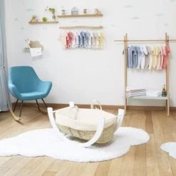 Premiers Moments Lits Bébé Couffin Avec Support Réversible & Habillage Crème En Coton Bio -Lits bébé Soldes couffin avec support reversible habillage creme en coton bio 3