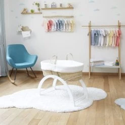 Premiers Moments Lits Bébé Couffin Avec Support Réversible & Habillage Nuage En Coton Bio -Lits bébé Soldes couffin avec support reversible habillage nuage en coton bio 2