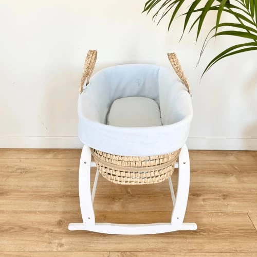 Premiers Moments Lits Bébé Couffin Bébé - Velours De Coton Bio - Couleur Azur 7 Premiers Moments Lits Bébé Couffin Bébé - Velours De Coton Bio - Couleur Azur – Image 5