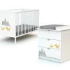 Webaby Lits Bébé Duo Lit Bébé Et Commode Blanc -Lits bébé Soldes duo lit bebe et commode blanc 6