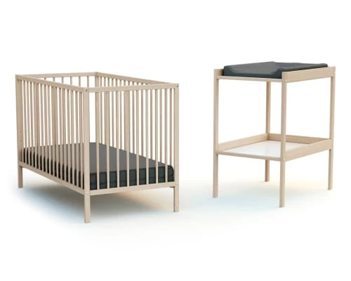 Webaby Lits Bébé Duo Lit Bébé Et Table à Langer Hêtre Brut 3 Webaby Lits Bébé Duo Lit Bébé Et Table à Langer Hêtre Brut