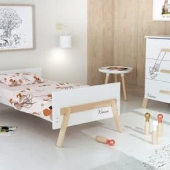 Lits bébé Soldes -Lits bébé Soldes grand duo 3 tiroirs blanc et hetre verni 1