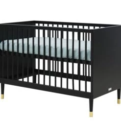Bopita Lits Bébé Lit 60x120 Noir Mat En MDF Et Hêtre -Lits bébé Soldes lit 60x120 noir mat en mdf et hetre 2