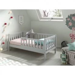 Vipack Lits Bébé Lit 70x140 Sommier Inclus Gris -Lits bébé Soldes lit 70x140 sommier inclus gris 2