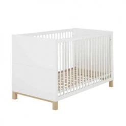 Galipette Lits Bébé Lit à Barreaux En Bois Blanc 70x140 Avec Pans 140 Cm