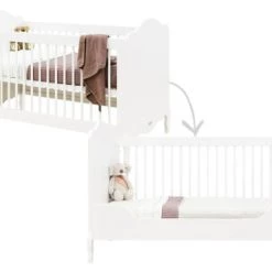Bopita Lits Bébé Lit Banquette 70x140 Blanc En MDF -Lits bébé Soldes lit banquette 70x140 blanc en mdf 3
