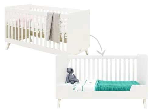 Bopita Lits Bébé Lit Banquette 70x140 Blanc En MDF Et Hêtre 4 Bopita Lits Bébé Lit Banquette 70x140 Blanc En MDF Et Hêtre – Image 2