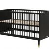 Bopita Lits Bébé Lit Banquette 70x140 Noir Mat En MDF Et Hêtre -Lits bébé Soldes lit banquette 70x140 noir mat en mdf et hetre