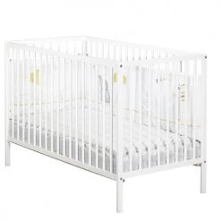 BabyPrice Lits Bébé Lit Bébé 120x60 Bois En Bois Blanc