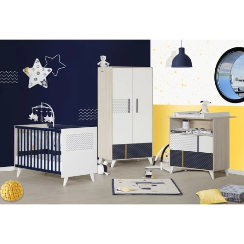 Sauthon Lits Bébé Lit Bébé 120x60 En MDF Bleu Marine 5 Sauthon Lits Bébé Lit Bébé 120x60 En MDF Bleu Marine – Image 3