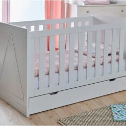 Pinio Lits Bébé Lit Bébé 60x120 Blanc -Lits bébé Soldes lit bebe 60x120 blanc 85