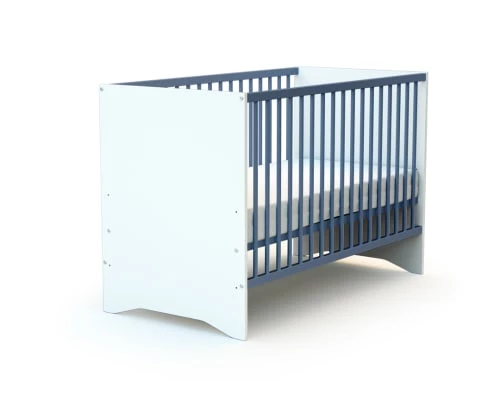 AT4 Lits Bébé Lit Bébé 60x120 Blanc Et Bleu 5 AT4 Lits Bébé Lit Bébé 60x120 Blanc Et Bleu – Image 3