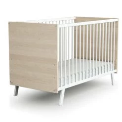 Lits bébé Soldes 40 AT4 Lits Bébé Lit Bébé 60x120 Blanc Et Bouleau