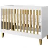 Nateo Concept Lits Bébé Lit Bébé 60x120 Blanc Et Chêne -Lits bébé Soldes lit bebe 60x120 blanc et chene