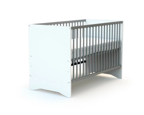 AT4 Lits Bébé Lit Bébé 60x120 Blanc Et Gris 4 AT4 Lits Bébé Lit Bébé 60x120 Blanc Et Gris – Image 2