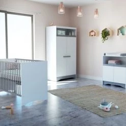 AT4 Lits Bébé Lit Bébé 60x120 Blanc Et Gris 11 AT4 Lits Bébé Lit Bébé 60x120 Blanc Et Gris -Lits bébé Soldes lit bebe 60x120 blanc et gris 3