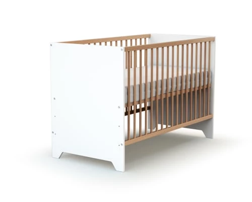 AT4 Lits Bébé Lit Bébé 60x120 Blanc Et Hêtre Verni 4 AT4 Lits Bébé Lit Bébé 60x120 Blanc Et Hêtre Verni – Image 2