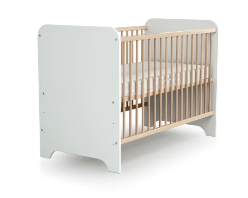 AT4 Lits Bébé Lit Bébé 60x120 Blanc Et Hêtre Verni 4 AT4 Lits Bébé Lit Bébé 60x120 Blanc Et Hêtre Verni – Image 2