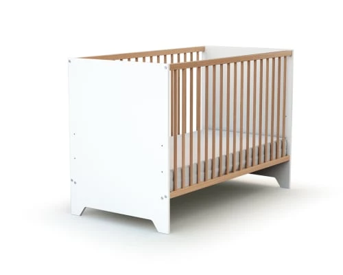 AT4 Lits Bébé Lit Bébé 60x120 Blanc Et Hêtre Verni 3 AT4 Lits Bébé Lit Bébé 60x120 Blanc Et Hêtre Verni