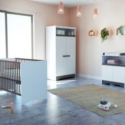 AT4 Lits Bébé Lit Bébé 60x120 Blanc Et Taupe 11 AT4 Lits Bébé Lit Bébé 60x120 Blanc Et Taupe -Lits bébé Soldes lit bebe 60x120 blanc et taupe 3