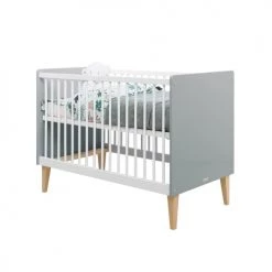 Bopita Lits Bébé Lit Bébé 60x120 Blanc Gris -Lits bébé Soldes lit bebe 60x120 blanc gris 2