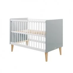 Bopita Lits Bébé Lit Bébé 60x120 Blanc Gris