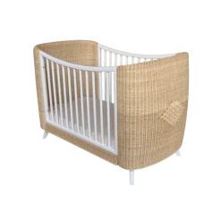 Lignea Kids Lits Bébé Lit Bébé 60x120 Cm Bois Et Rotin Luxe -Lits bébé Soldes lit bebe 60x120 cm bois et rotin luxe 1