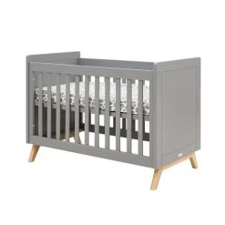 Bopita Lits Bébé Lit Bébé 60x120 Gris Naturel Naturel