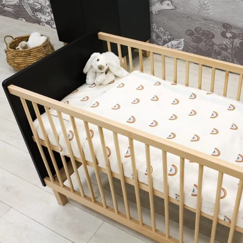 Bopita Lits Bébé Lit Bébé 60x120 Noir Mat Naturel 6 Bopita Lits Bébé Lit Bébé 60x120 Noir Mat Naturel – Image 4