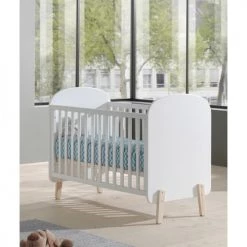 Vipack Lits Bébé Lit Bébé 60x120 Sommier Inclus Blanc -Lits bébé Soldes lit bebe 60x120 sommier inclus blanc 2