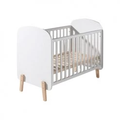 Vipack Lits Bébé Lit Bébé 60x120 Sommier Inclus Blanc