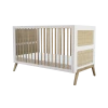 Théo Lits Bébé Lit Bébé 70x140 Cm Bois Et Rotin Neige -Lits bébé Soldes lit bebe 70x140 cm bois et rotin neige