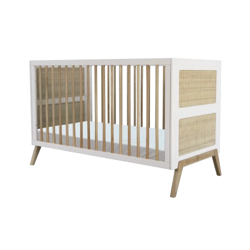 Théo Lits Bébé Lit Bébé 70x140 Cm Bois Et Rotin Neige 3 Théo Lits Bébé Lit Bébé 70x140 Cm Bois Et Rotin Neige