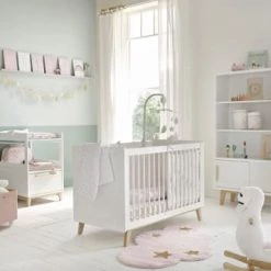 Maisons Du Monde Lits Bébé Lit Bébé à Barreaux Blanc L126 -Lits bébé Soldes lit bebe a barreaux blanc l126 1000 12 30 160135 12