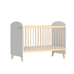 Home Maison Lits Bébé Lit Bébé à Sommier Ajustable Bois Anthracite 124x66x95 -Lits bébé Soldes lit bebe a sommier ajustable bois blanc 124x66x95