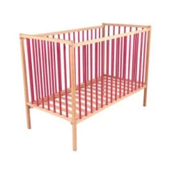 Combelle Lits Bébé Lit Bébé - Bois Brut - 60x120 Cm -Lits bébé Soldes lit bebe bicolore fuchsia 60x120 cm